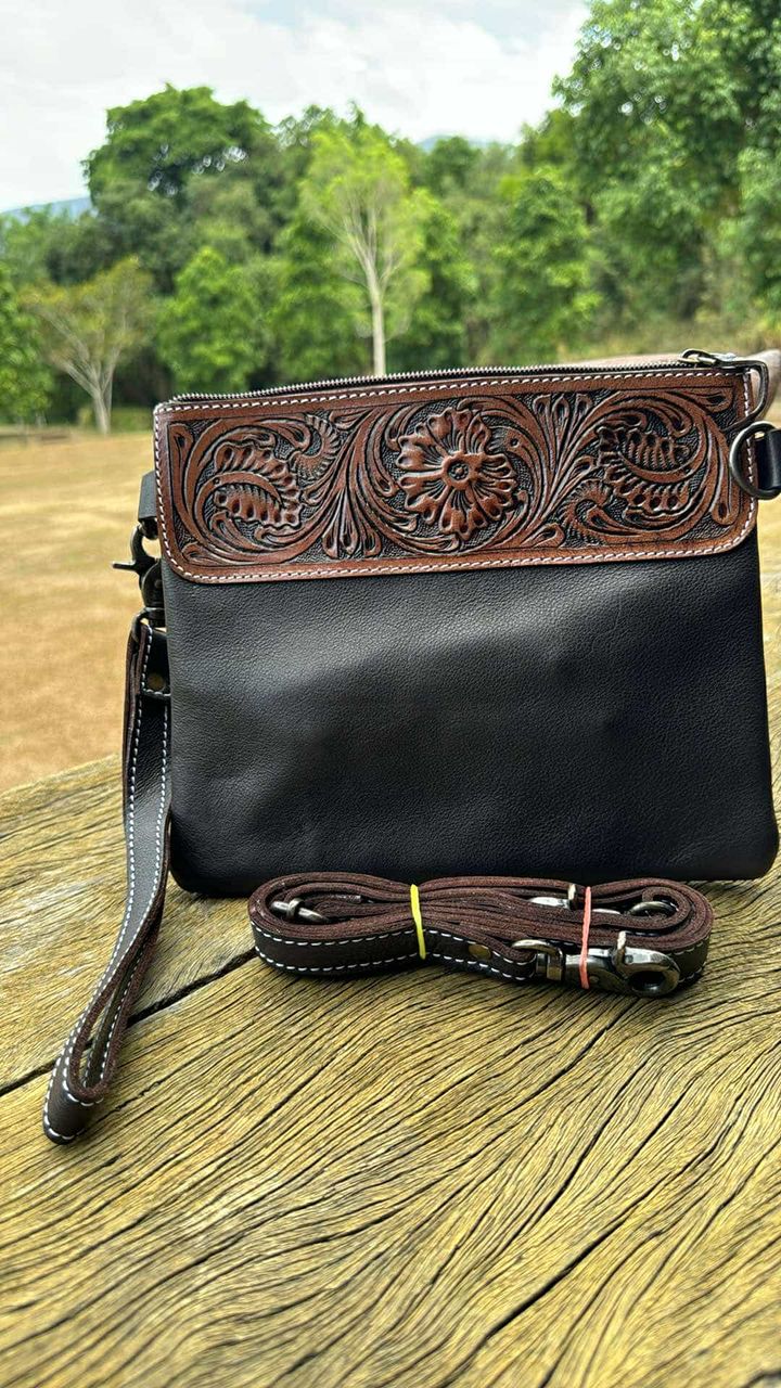 Jane Leather Clutch/ Crossbody Bag