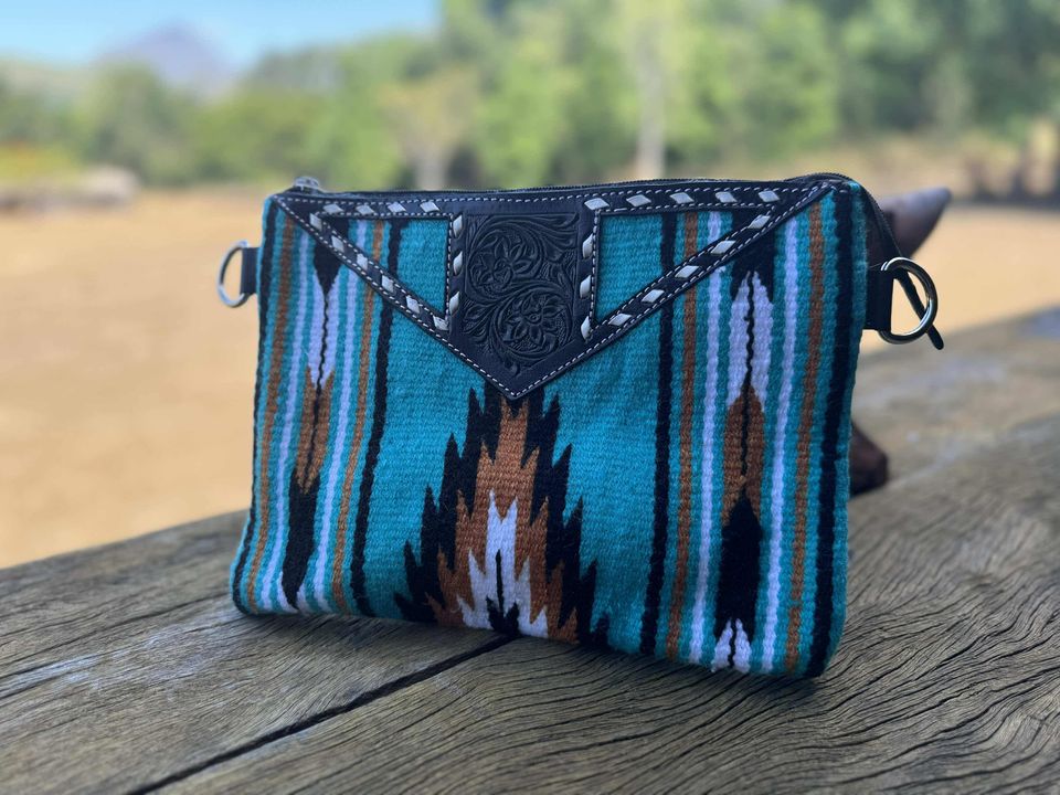 Cass - Tooled Saddle Blanket Large Clutch