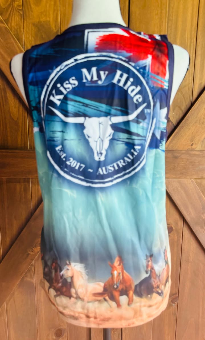 Kids "HORSES" Singlet