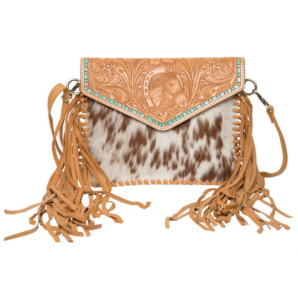 Luci Hand Tooled Leather Cowhide Bag