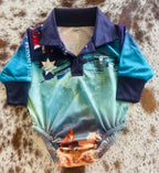 Little Tacker Fishing Romper - HORSES