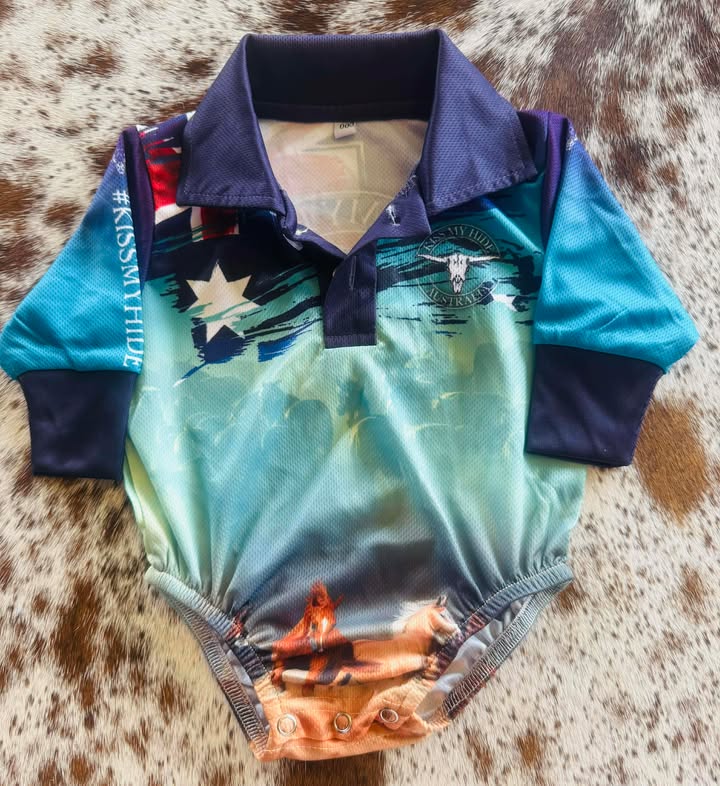 Little Tacker Fishing Romper - HORSES