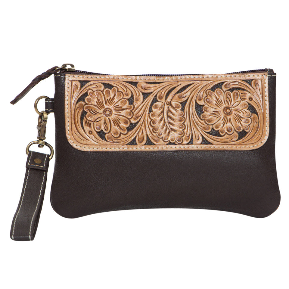 Tooled Hand Carved Small Clutch
