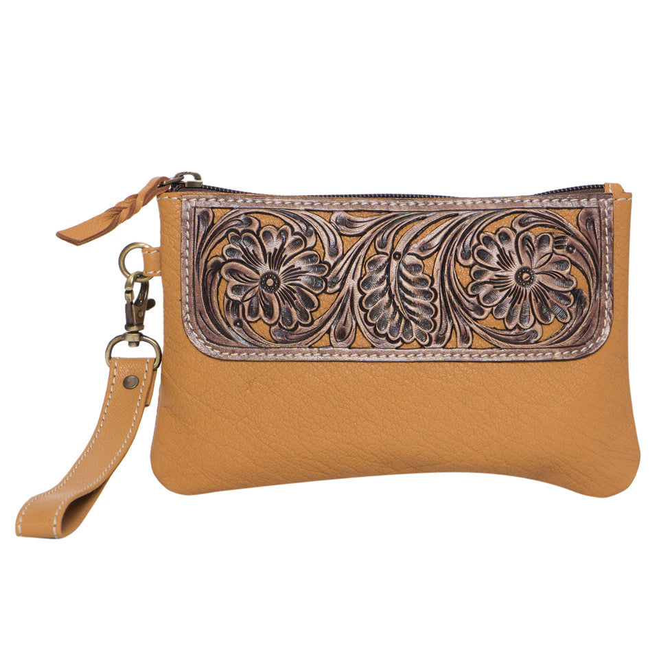 Tooled Hand Carved Small Clutch