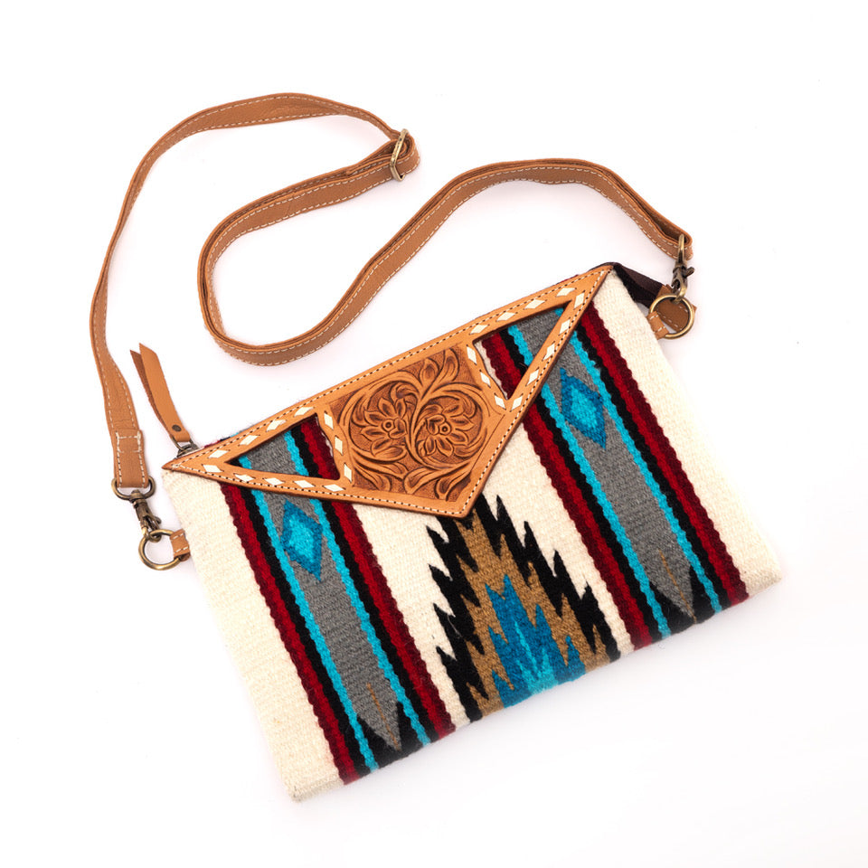 Cass - Tooled Saddle Blanket Large Clutch