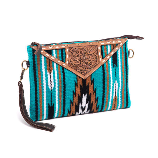 Cass - Tooled Saddle Blanket Large Clutch