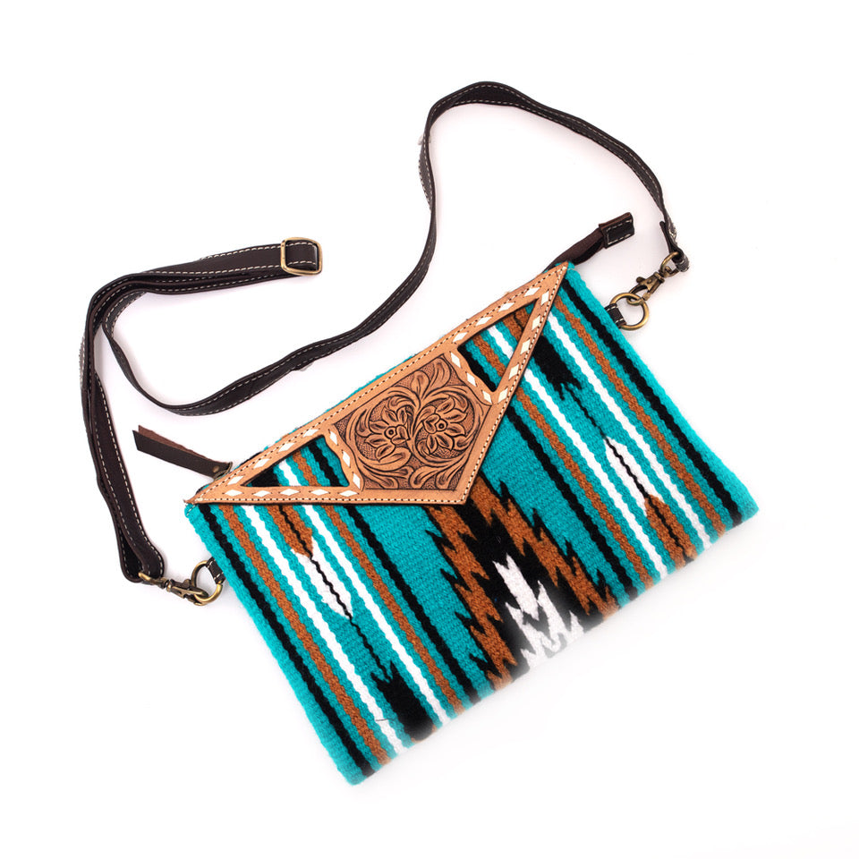 Cass - Tooled Saddle Blanket Large Clutch