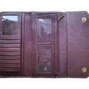 Angie Turquoise/White Saddle Black Tooled Trifold Wallet