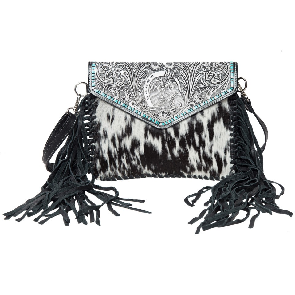 Luci Hand Tooled Leather Cowhide Bag