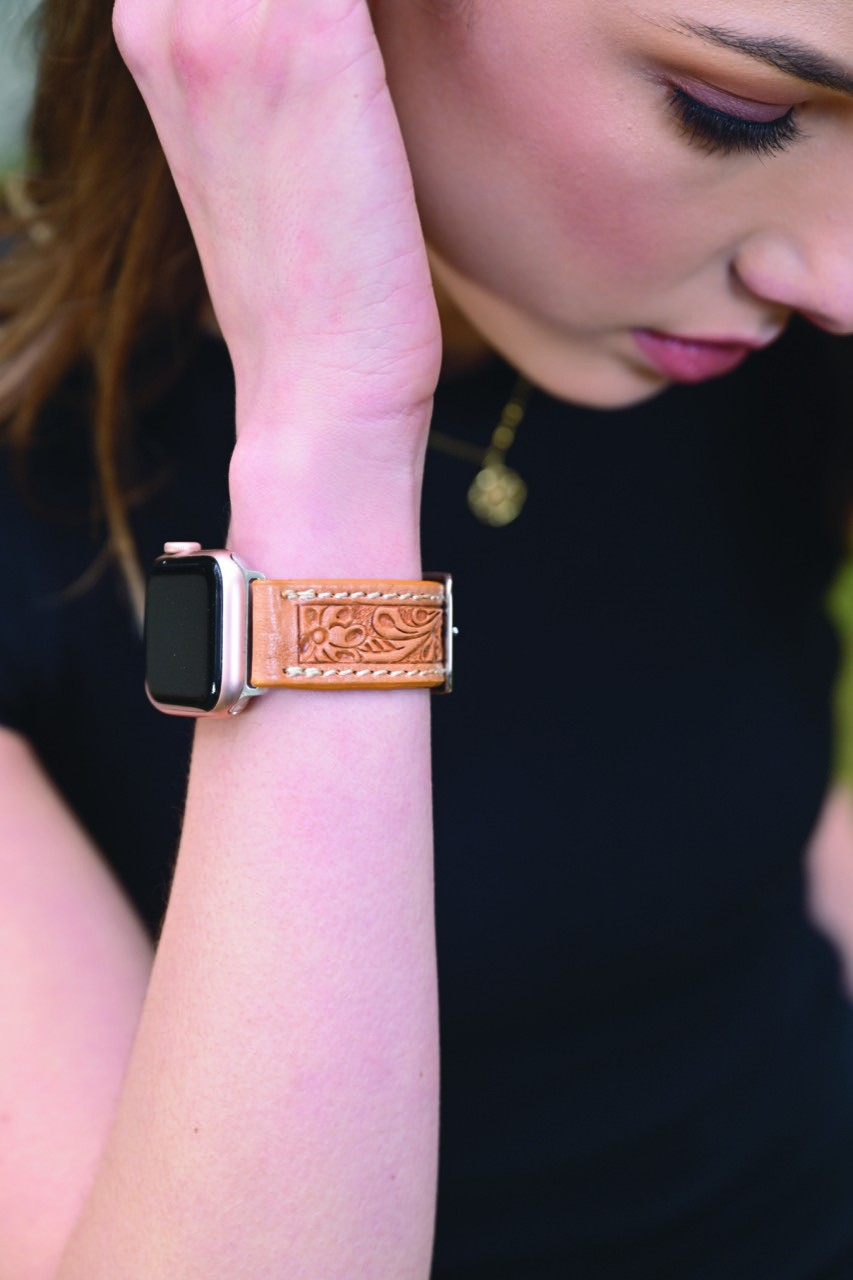 Tooled Leather Apple Watch Band