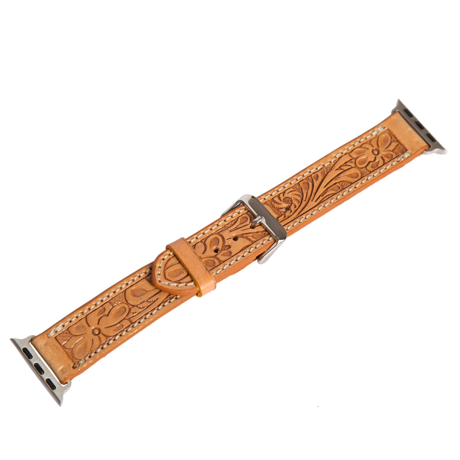 Tooled Leather Apple Watch Band